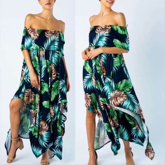 TROPICAL DOLLZ Palm Print Dress - Picture 2 of 4